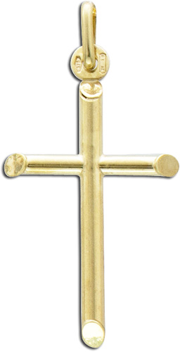 UNO A ERRE Anhänger Kreuz Gelb Gold Kreuzanhänger 375