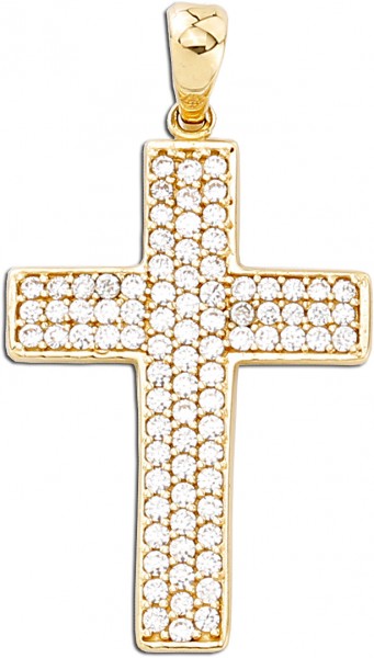 Kreuzanhänger Gold 333 Anhänger Kreuz Zirkonia
