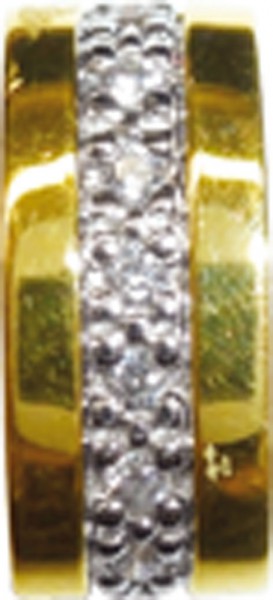 Anhänger in 585/- Gelbgold,mit 7 Brill. Durchmesser 0,80mm, Länge 12mm, Breite 5mm, Gewicht 0,7g, Lg 2mm, poliert