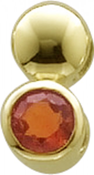 Scala Anhänger in Gelbgold 585/- mit einem orangenem 5 mm Granatstein 12mm lang