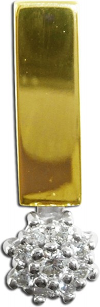Diamantanhänger, Gelbgold 585/-, poliert, 9 Brillanten TW/VSI zus. 0,15ct.TW/VSI