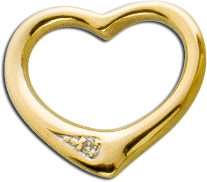 Herzanhänger – Goldanhänger Gelbgold 585 1 Diamant 0,01ct 8/8 W/P
