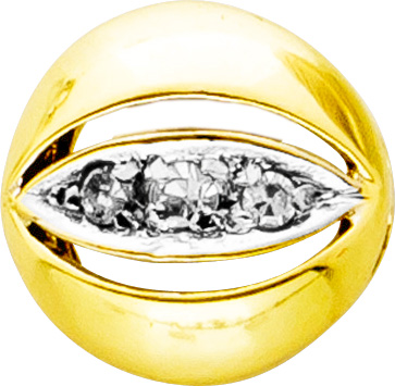 Anhänger Diamantanhänger Gelbgold 585 feine 3 Diamanten 0,03ct 8/8 W/SI handgeschmiedet