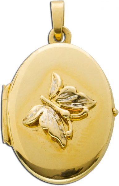 Anhänger Medaillon Gelbgold 333 Antik 30er Jahre Schmetterling