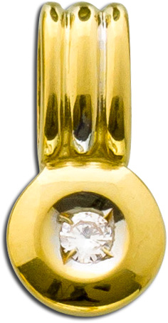Solitäranhänger Gelbgold 750 klassisch Brillant 0,10ct W/SI