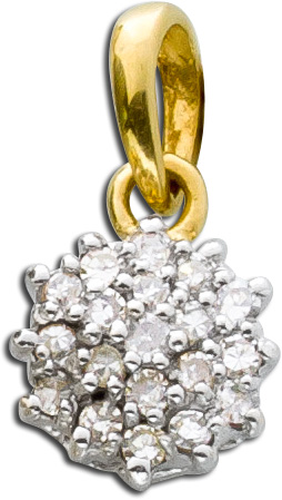 Diamantanhänger Gelbgold / Weißgold 585 Diamanten 8/8 W/P 0,20ct
