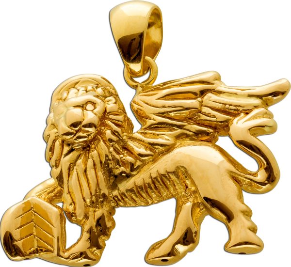 Antiker Löwen Anhänger 1980 Top Zustand Gelbgold 750 18 Karat Goldanhänger