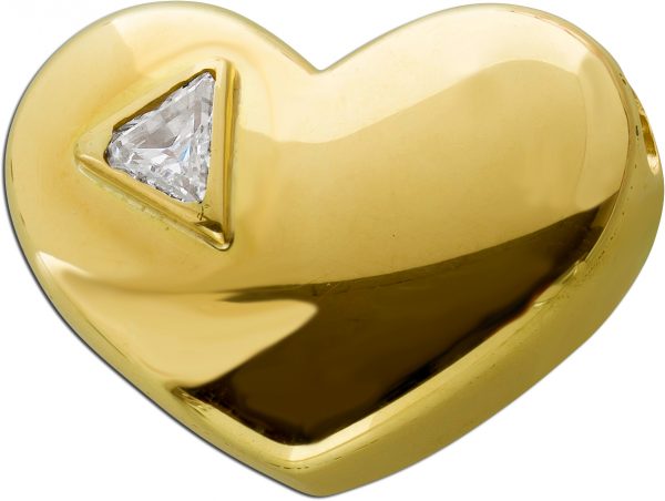 Herz Diamant Anhänger Gelbgold 750 1 Diamant 0,25ct  TCR/SI