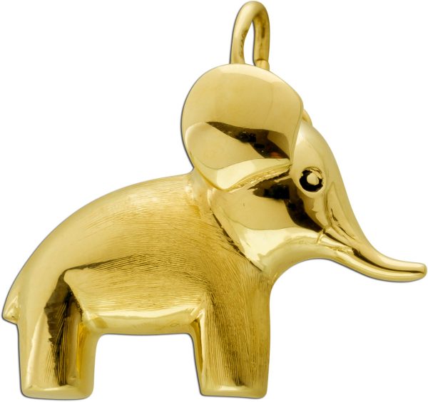 Elefant Anhänger Gelbgold 585 14 Karat