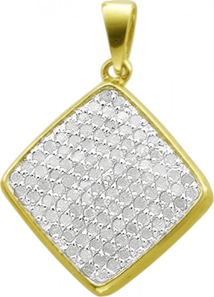 Anhänger vergoldet in Silber Sterlingsilber 925/- mit 104 Diamanten 8/8 W/P