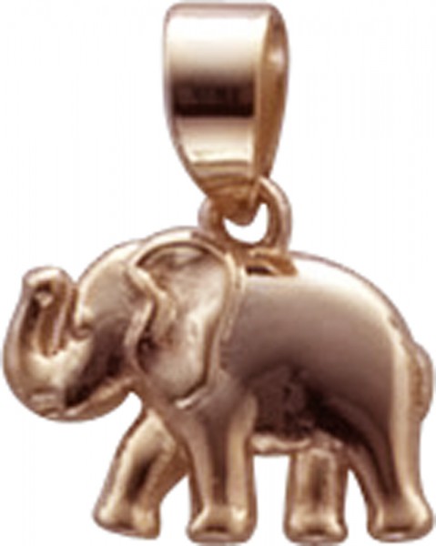Anhänger in Silber Sterlingsilber 925/- rosegold vergoldet, elefant 12x9mm, lg 4mm