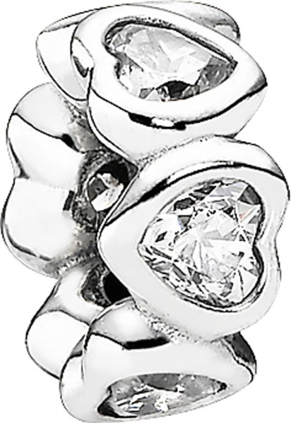 PANDORA 791252CZ Zwischenelement Silber Sterlingsilber 925/- funkelnde Herzen