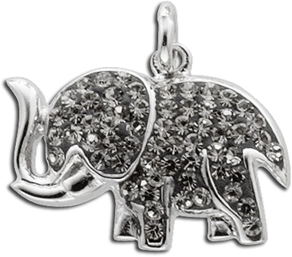Anhänger Elefant Silber Sterlingsilber rhodiniert Zirkonia