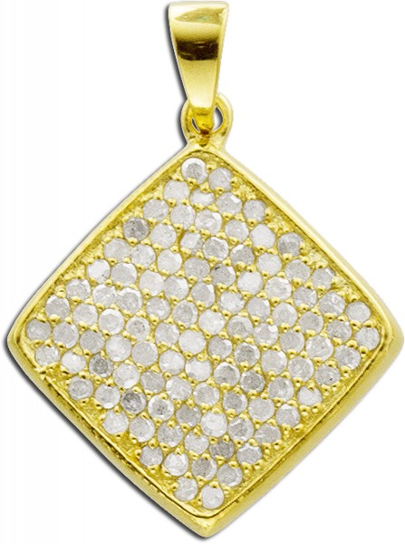 Anhänger in Silber Sterlingsilber 925 gelbvergoldet mit 100 Diamanten