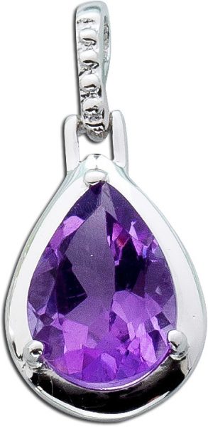 Kettenanhänger violetter Amethyst Sterling Silber 925 lila Amethystanhänger