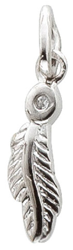 Federanhänger – Sterling Silber 925/-  Zirkonia