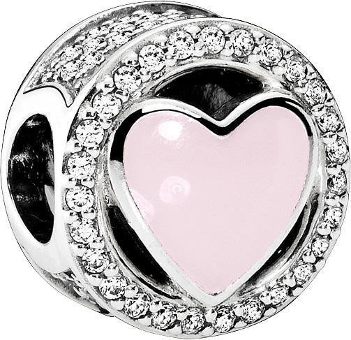 PANDORA Charms 792034CZ – Wundervolle Liebe – Silber 925 klarer cubic Zirkonia rosa Emaille
