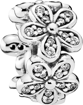 PANDORA SALE – Zwischenelement Charm 792053CZ Glanzvolle Gänseblümchen Silber 925