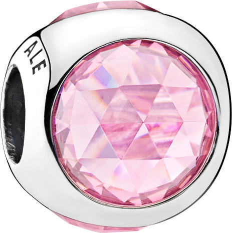 PANDORA Charms 792095PCZ Strahlendes Tröpfchen rosa Silber 925