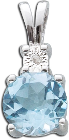 Diamantanhänger Blautopas Sterling Silber 925