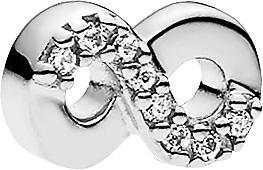 PANDORA SALE Medaillon Element 792178CZ Sterling Silber 925 Unendlichkeitszeichen klare Cubic Zirkonia