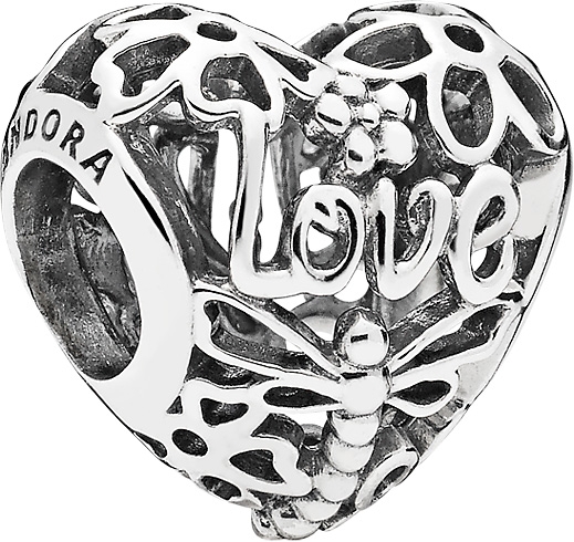 PANDORA Charm 797046 Promise of Spring Sterling Silber 925 Herzcharm