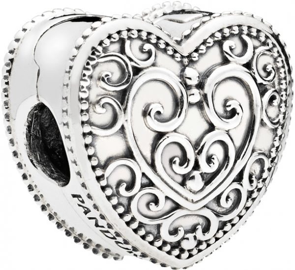 PANDORA SALE Clip Charm 797024 Enchanted Heart Sterling Silber 925 größerer Herzclip