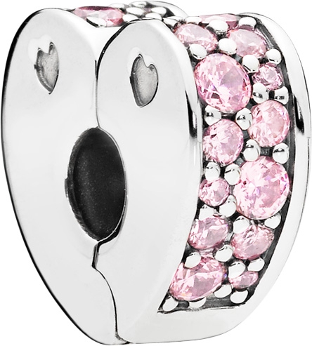 PANDORA SALE – Clip Charm 797020PCZ Pink Arcs of Love Sterling Silber 925 pink Zirkonia Silikonkern