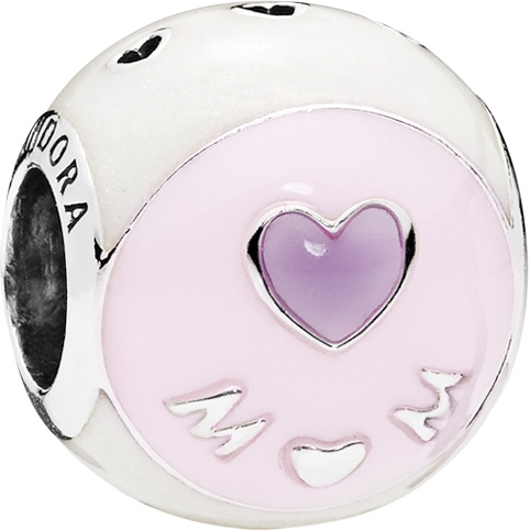 PANDORA SALE – Charm 797057ENMX Love Mum Sterling Silber 925 lila pink Emaille