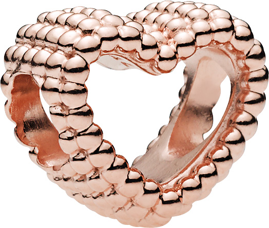 PANDORA Charm 787516 Beaded Heart Rose Metall Herzcharm