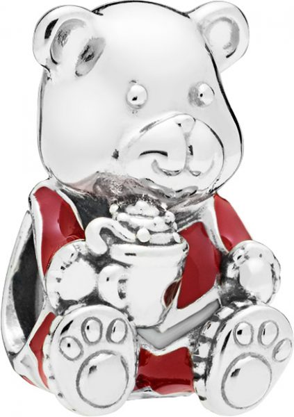 PANDORA Charm 797564ENMX Christmas Bear Sterling Silber 925 rote Emaille Weihnachts Bär