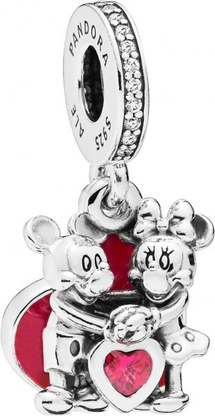 PANDORA DISNEY 797769CZR Charm Anhänger Minnie Mickey with Love Silber 925 rote klare Zirkonia rote Emaille