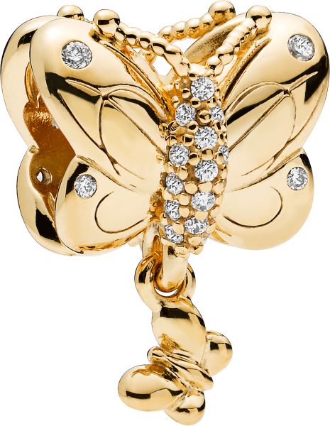 PANDORA SALE Shine Charm 767899CZ Decorative Butterfly Silber 18kt vergoldet