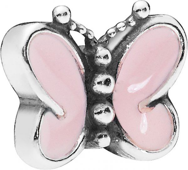 PANDORA Petite Medaillon Charm 797854EN160 Pink Butterfly