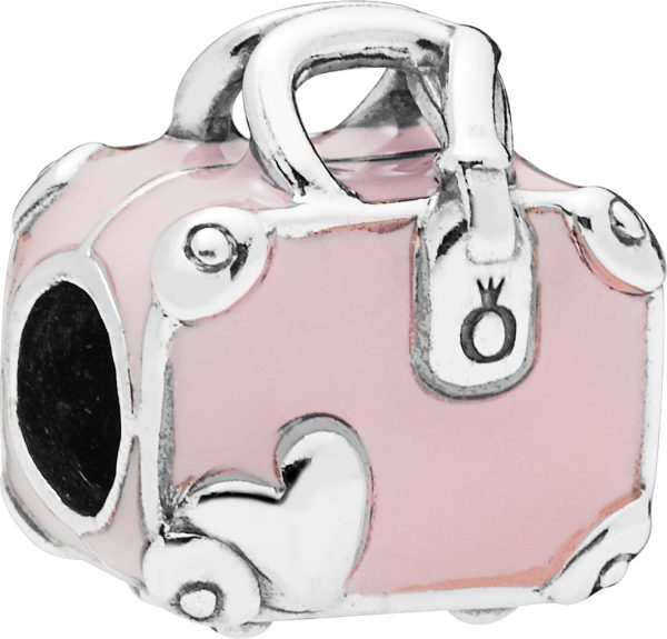 PANDORA SALE Charm 798063EN124 Pink Travel Bag Silber 925 Reisekoffer Emaille pink
