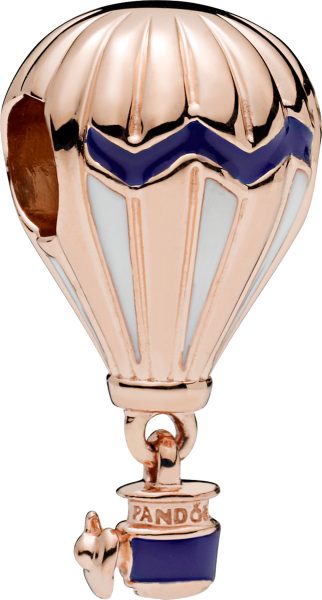 PANDORA Sale Charm 788055ENMXBlue Hot Air Balloon Silber Rose weiß blau Emaille