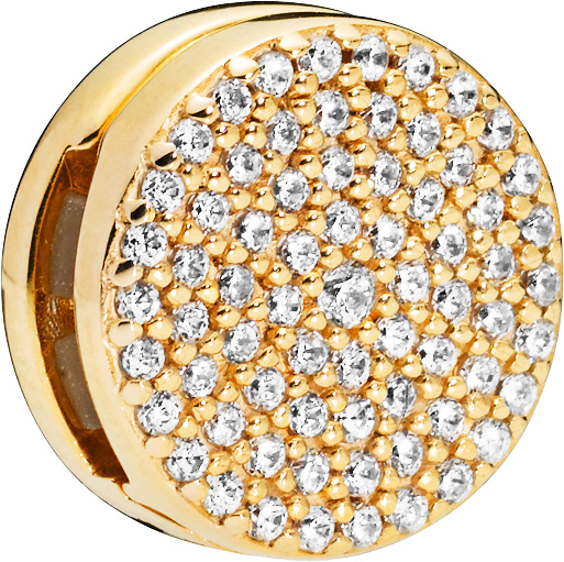 PANDORA Sale REFLEXIONS Clip Charm 768669C01 Dazzling Elegance SHINE Metall vergoldet 18kt 767583CZ