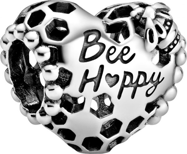 Pandora Garden Charm 798769C00 Bee Happy Honeycomb Silber 925
