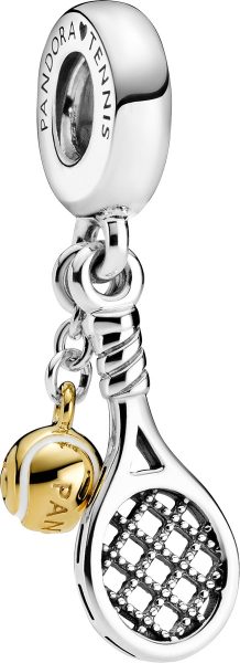 Pandora Passions Charm Anhänger 769026C01 Tennis Racket And Ball Shine Silberer 925 Weiße Emaille