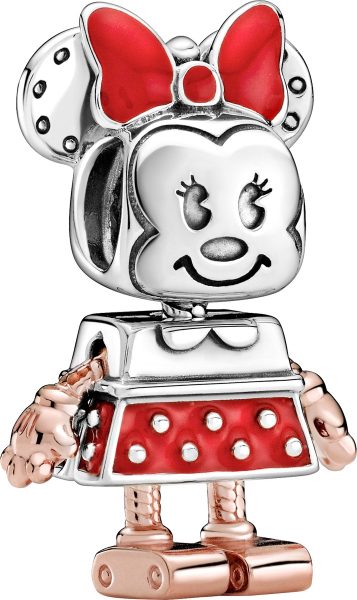 Pandora Disney Charm 789090C01 Disney Minnie Mouse Robot Rose Silber 925 Rote Emaille