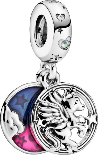 Pandora Passion Charm Anhänger 799145C01 Magical Unicorn Silber 925 Klare Zirkonia Pinke Blaue Emaille