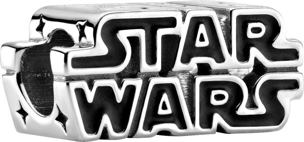 Pandora SALE x Disney Star Wars Charm 799246C01 Star Wars Logo Silber 925 Schwarze Emaille