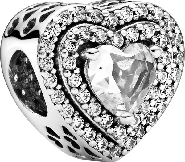 Pandora Charm 799218C01 Sparkling Levelled Hearts Silber 925 clear cubic zirconia