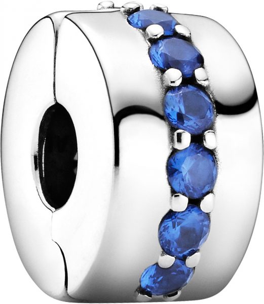 Pandora Clip Charm 791972C01 Blue Shining Path Silber 925 stellar blue crystal