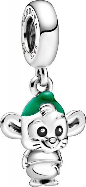 Pandora Disney Charm Anhänger 798849C01 Gus Mouse Silber 925 black green enamel