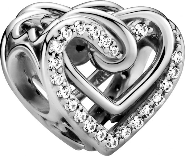 Pandora People Charm 799270C01 Sparkling Entwined Hearts Silber 925 Klare Zirkonia