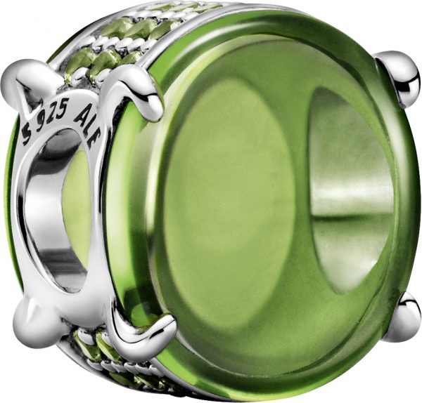 Pandora SALE Colours Charm 799309C02 Green Oval Cabochon Sterling Silber 925 Synthetik Grüner Kristall