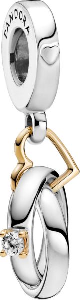 Pandora Charm Anhänger 799319C01 Two tone Wedding Rings 14kt Gold Sterling Silber 925