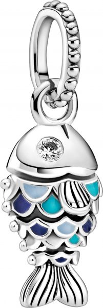 Pandora Charm Dangle Blue Scaled Fisch Clear cubic Zirkonia mixed blue enamel Silber 925 Moments Collection Sommer 2021 799428C01