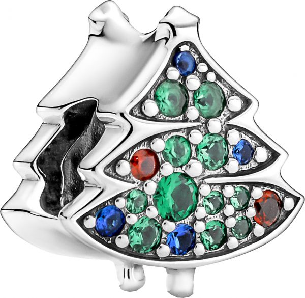 Pandora Moments Charm 790018C01 Christmas Tree Weihnachtsbaum Sterling Silber 925 bunte Kristalle